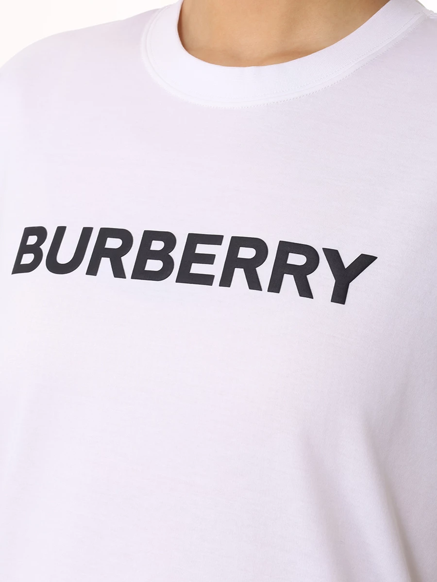 Футболка хлопковая BURBERRY 8080325 A1464 Белый  Фото 5