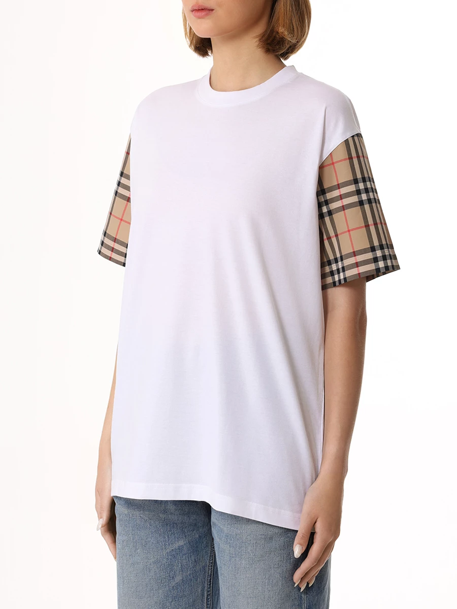 Футболка хлопковая BURBERRY 8042716 A1464 Белый  Фото 4