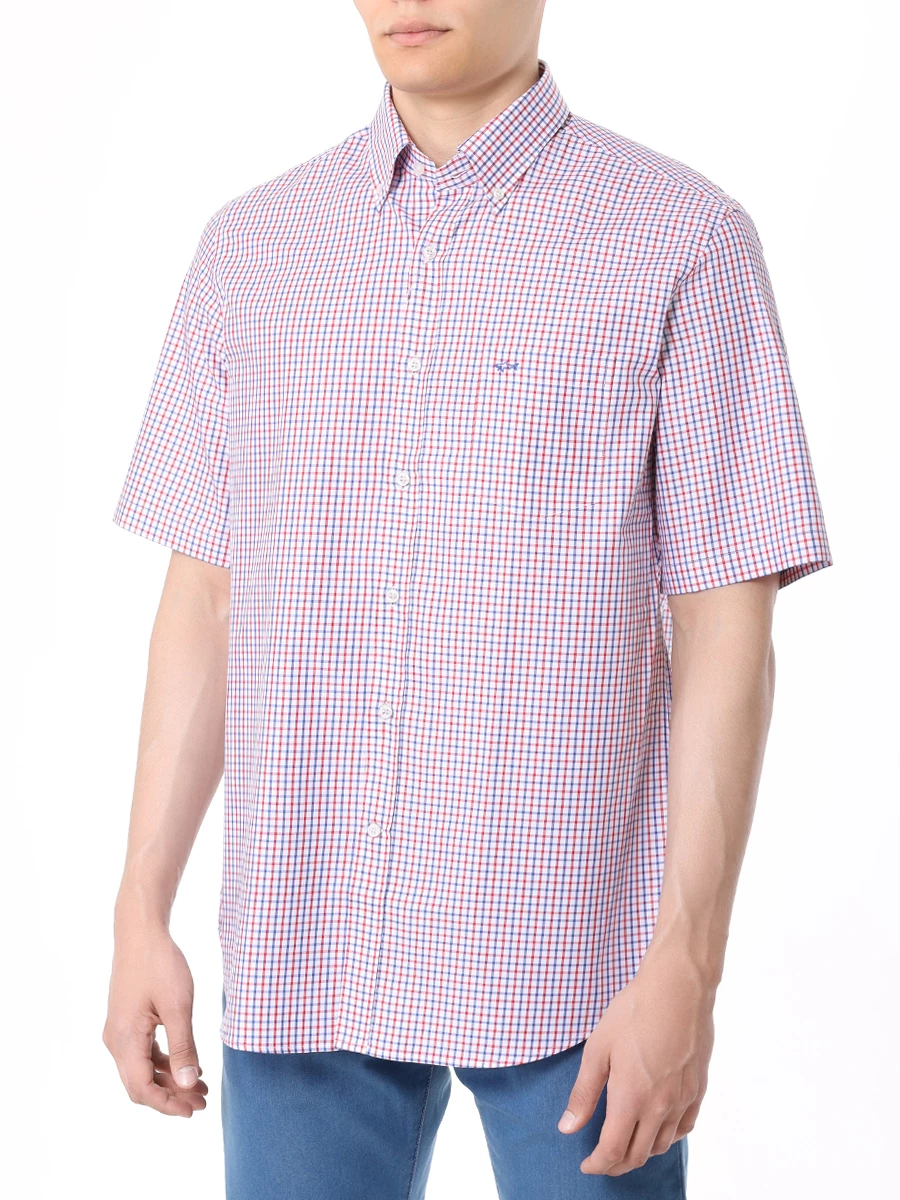 Рубашка Regular Fit хлопковая PAUL & SHARK 24413406/S33 Красный  Фото 4