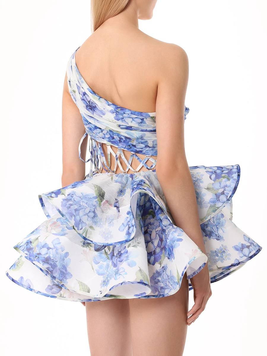 Платье из шелка и льна Iris des jardins YVON IRIS DES JARDINS Цветочный принт  Фото 3