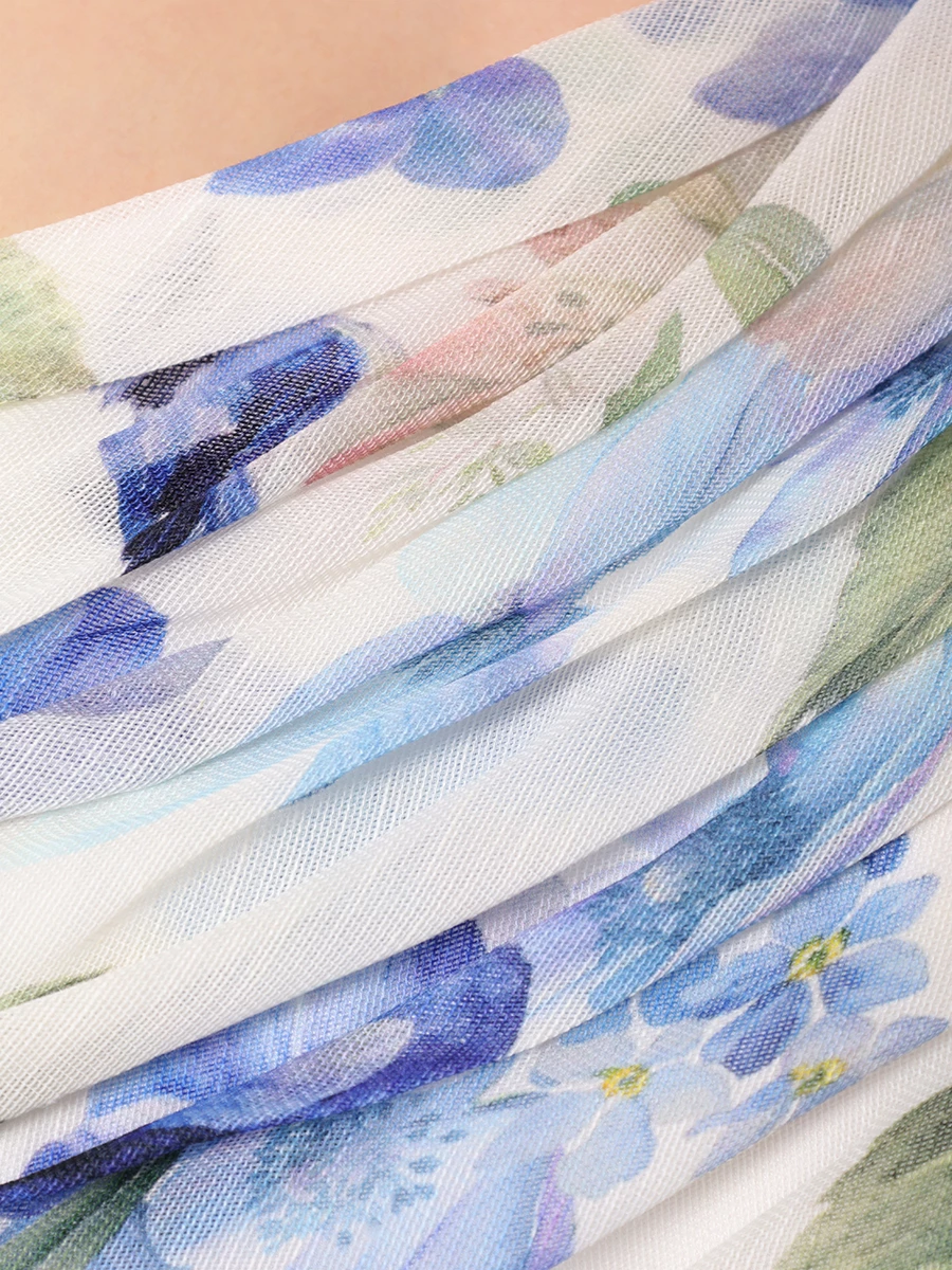 Платье из шелка и льна Iris des jardins YVON IRIS DES JARDINS Цветочный принт  Фото 6