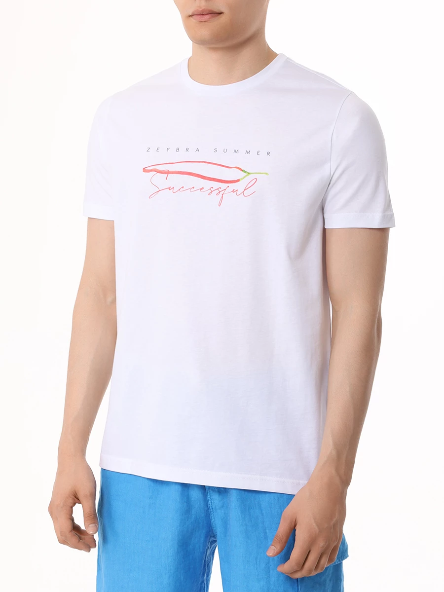 Футболка хлопковая ZEYBRA PORTOFINO_R AUT334/BIANCO Белый  Фото 4
