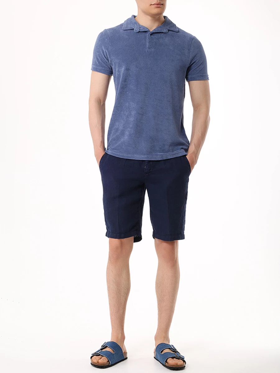 Поло хлопковое ZEYBRA PORTOFINO_R AUP304/DENIM Синий  Фото 2