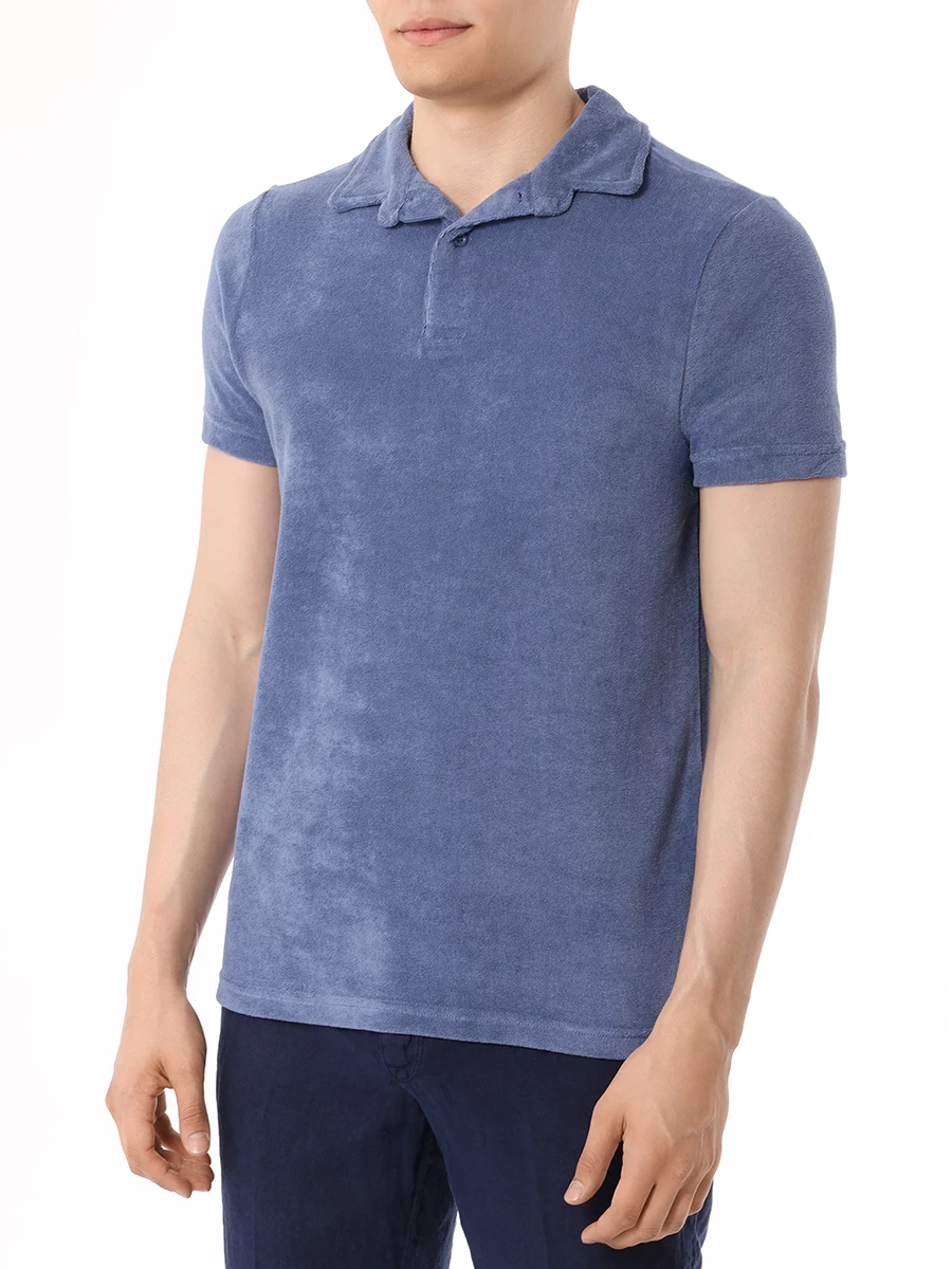 Поло хлопковое ZEYBRA PORTOFINO_R AUP304/DENIM Синий  Фото 4