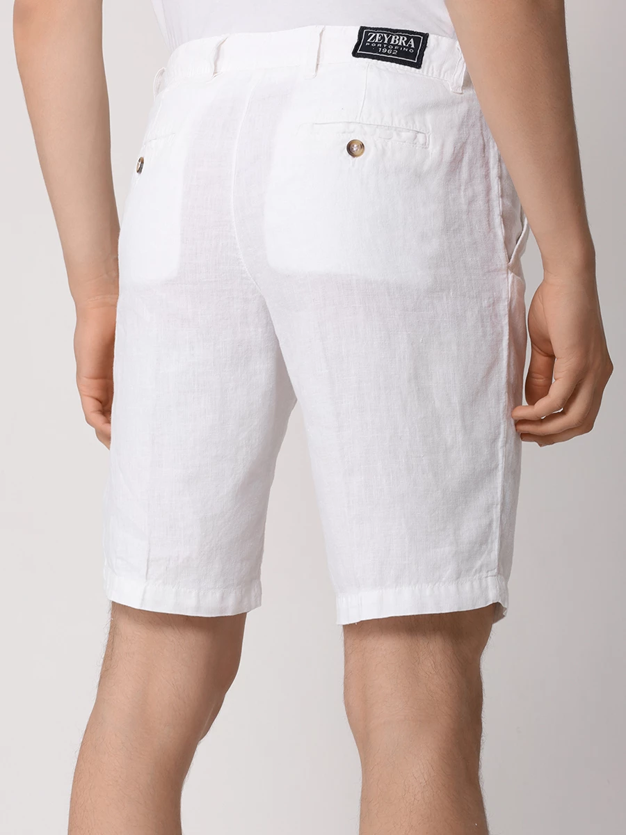 Шорты льняные ZEYBRA PORTOFINO_R AUE001/BIANCO Белый  Фото 3