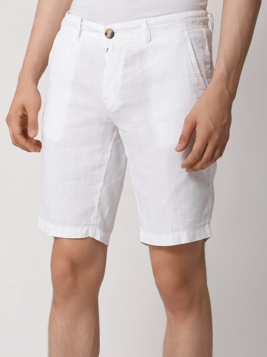 Шорты льняные ZEYBRA PORTOFINO_R AUE001/BIANCO Белый  Фото 4