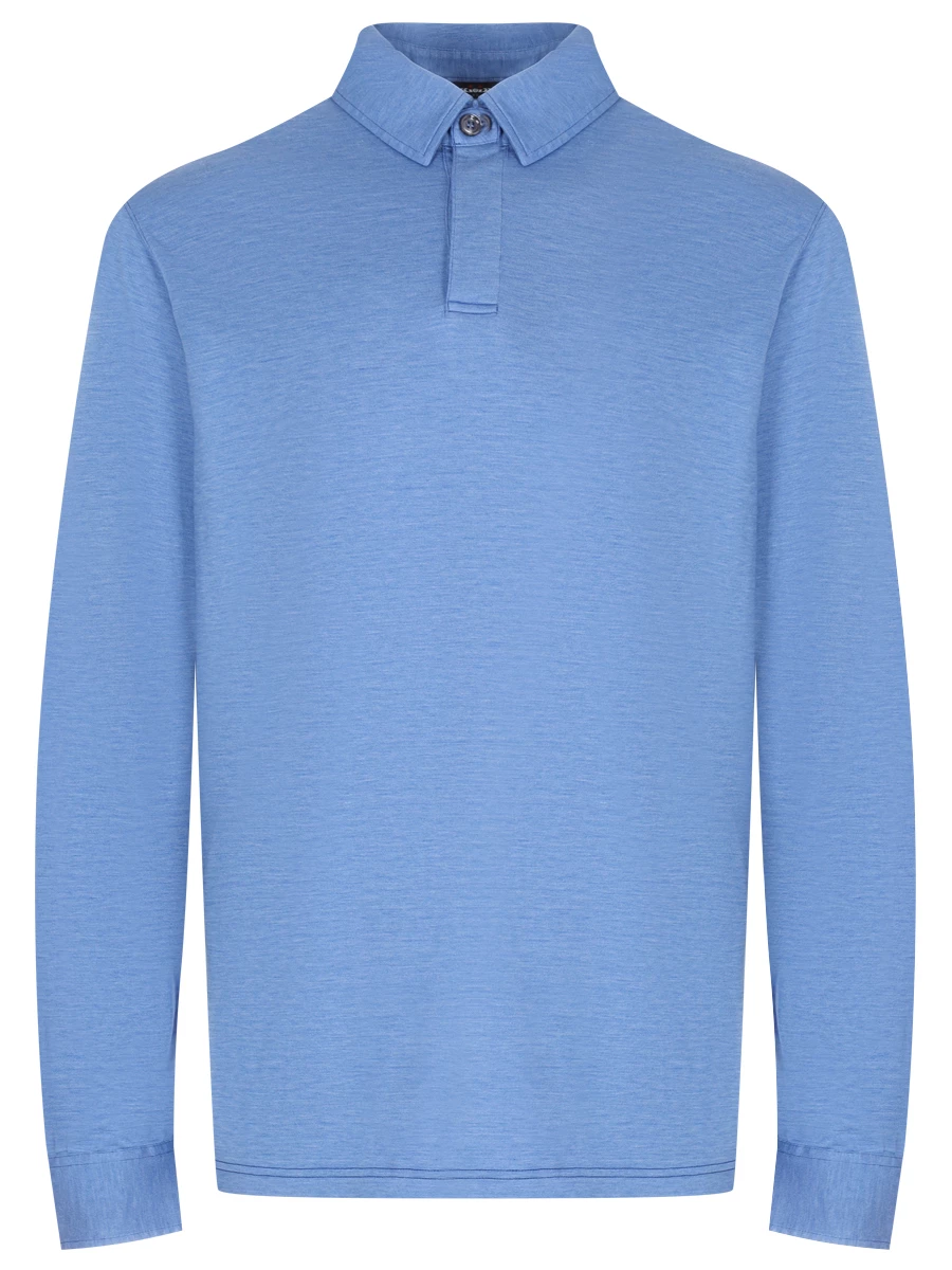 Поло шелковое KITON UMK035703002 Голубой 