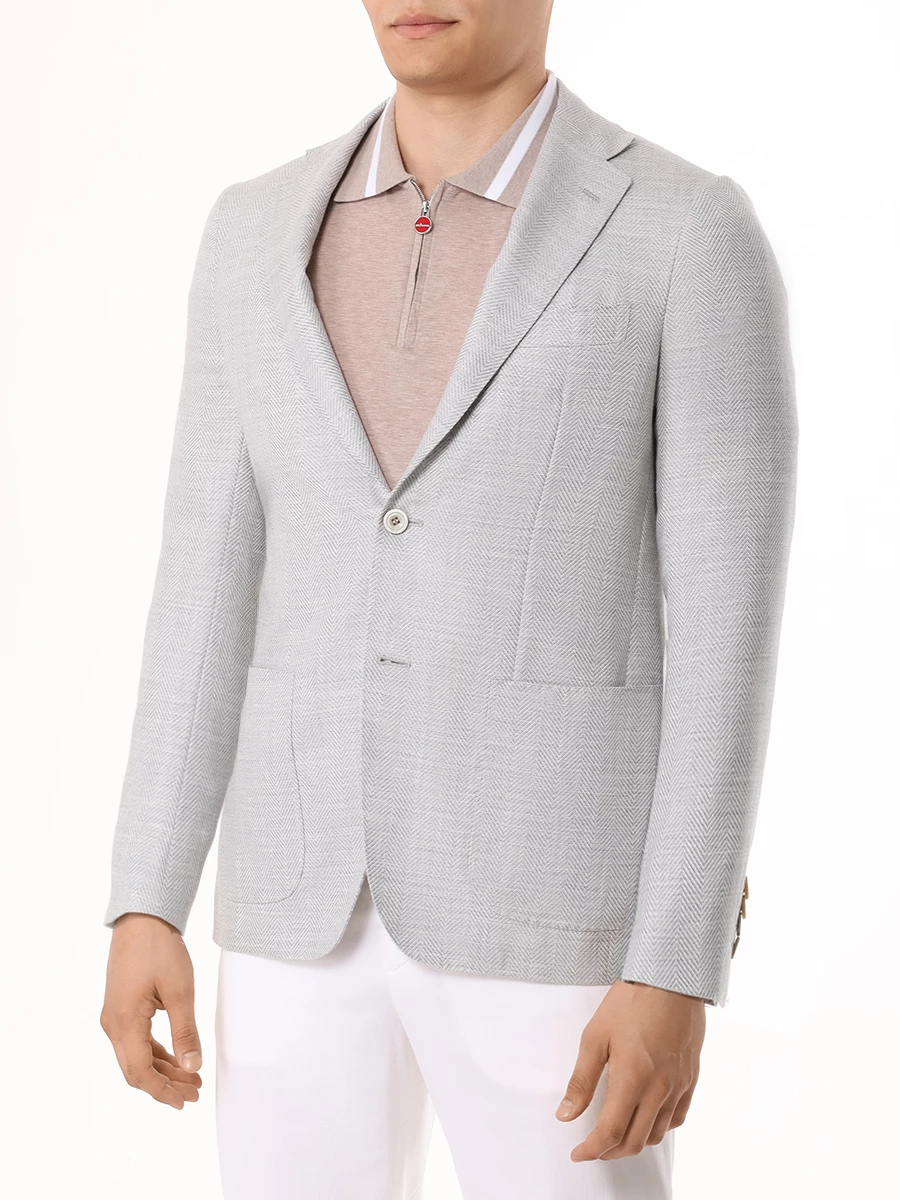 Пиджак однотонный KITON UG81K0606C41000 Серый  Фото 4