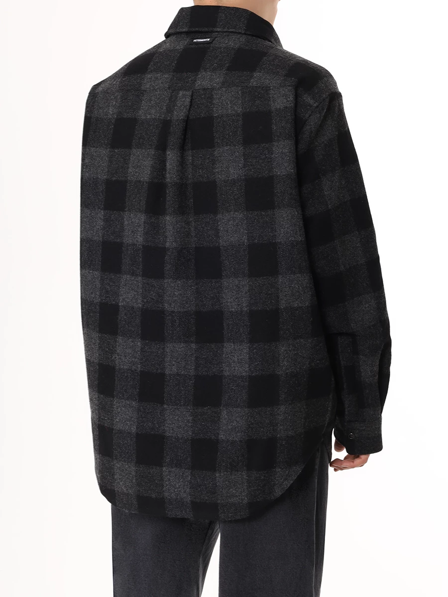 Рубашка шерстяная VETEMENTS UE64SH260BG GREYBLACKCHECK Черный  Фото 3
