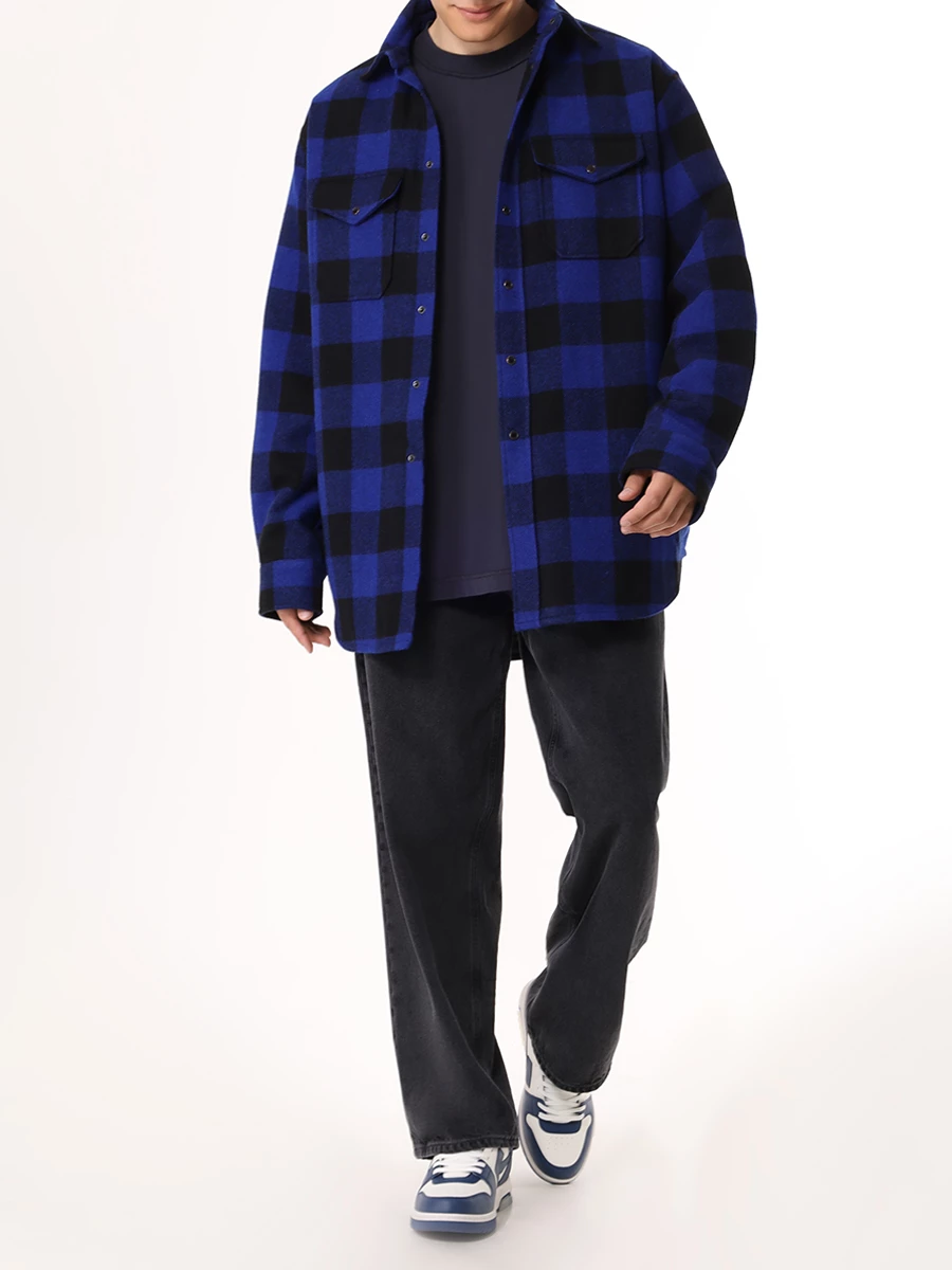 Рубашка шерстяная VETEMENTS UE64SH260BN BLUEBLACCHE Синий  Фото 2