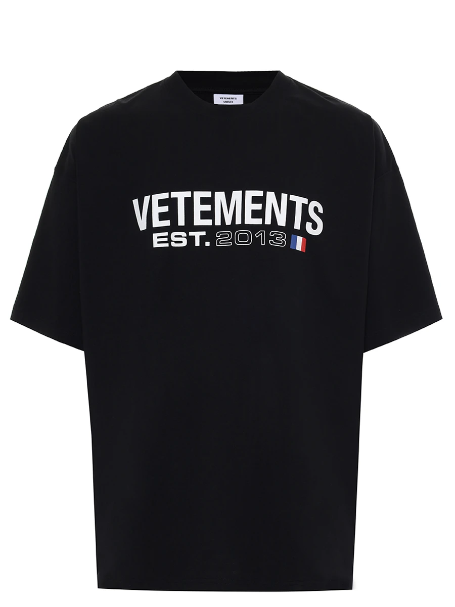 Футболка хлопковая VETEMENTS UE64TR160B BLACK Черный 