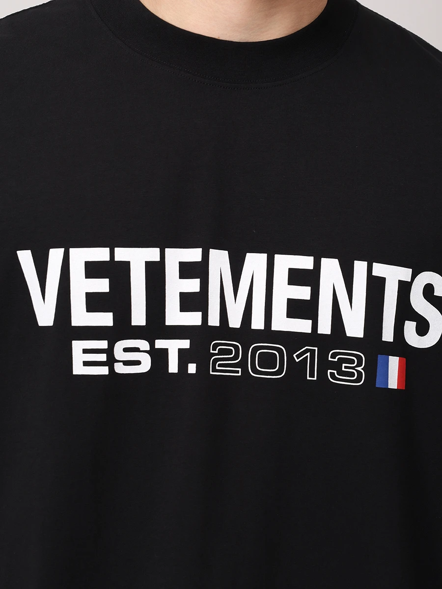 Футболка хлопковая VETEMENTS UE64TR160B BLACK Черный  Фото 5