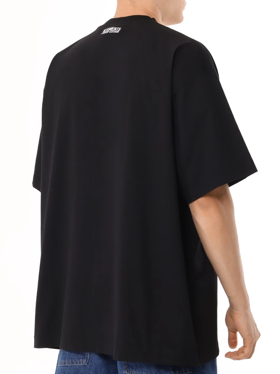Футболка хлопковая VETEMENTS UE64TR500BW BLACK Черный  Фото 3