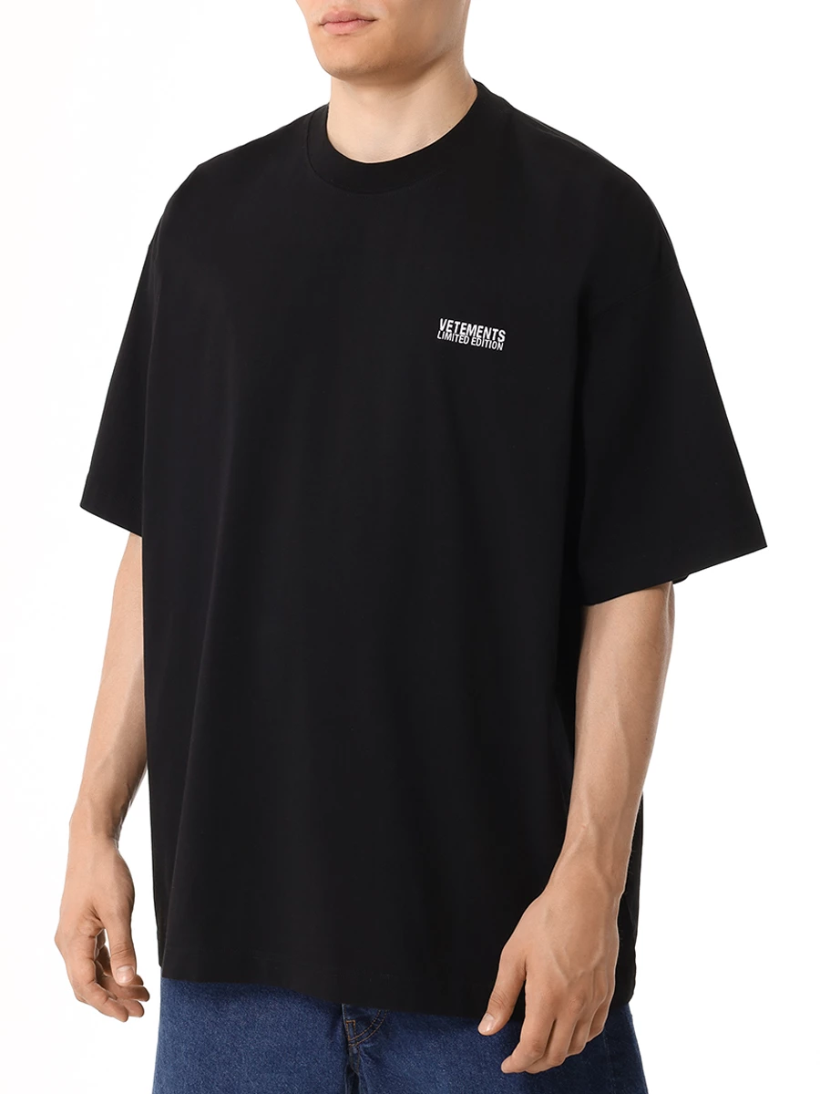 Футболка хлопковая VETEMENTS UE64TR500BW BLACK Черный  Фото 4