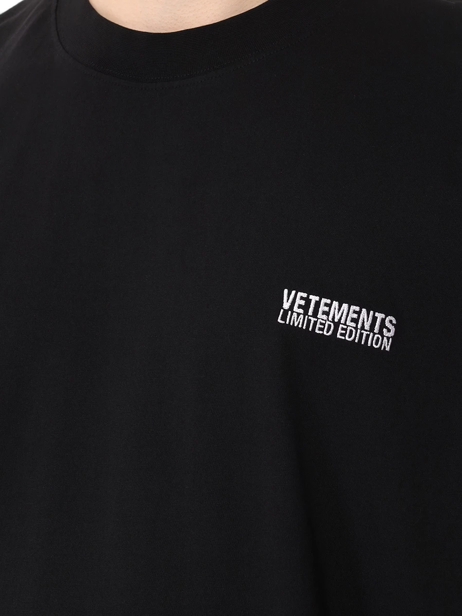 Футболка хлопковая VETEMENTS UE64TR500BW BLACK Черный  Фото 5