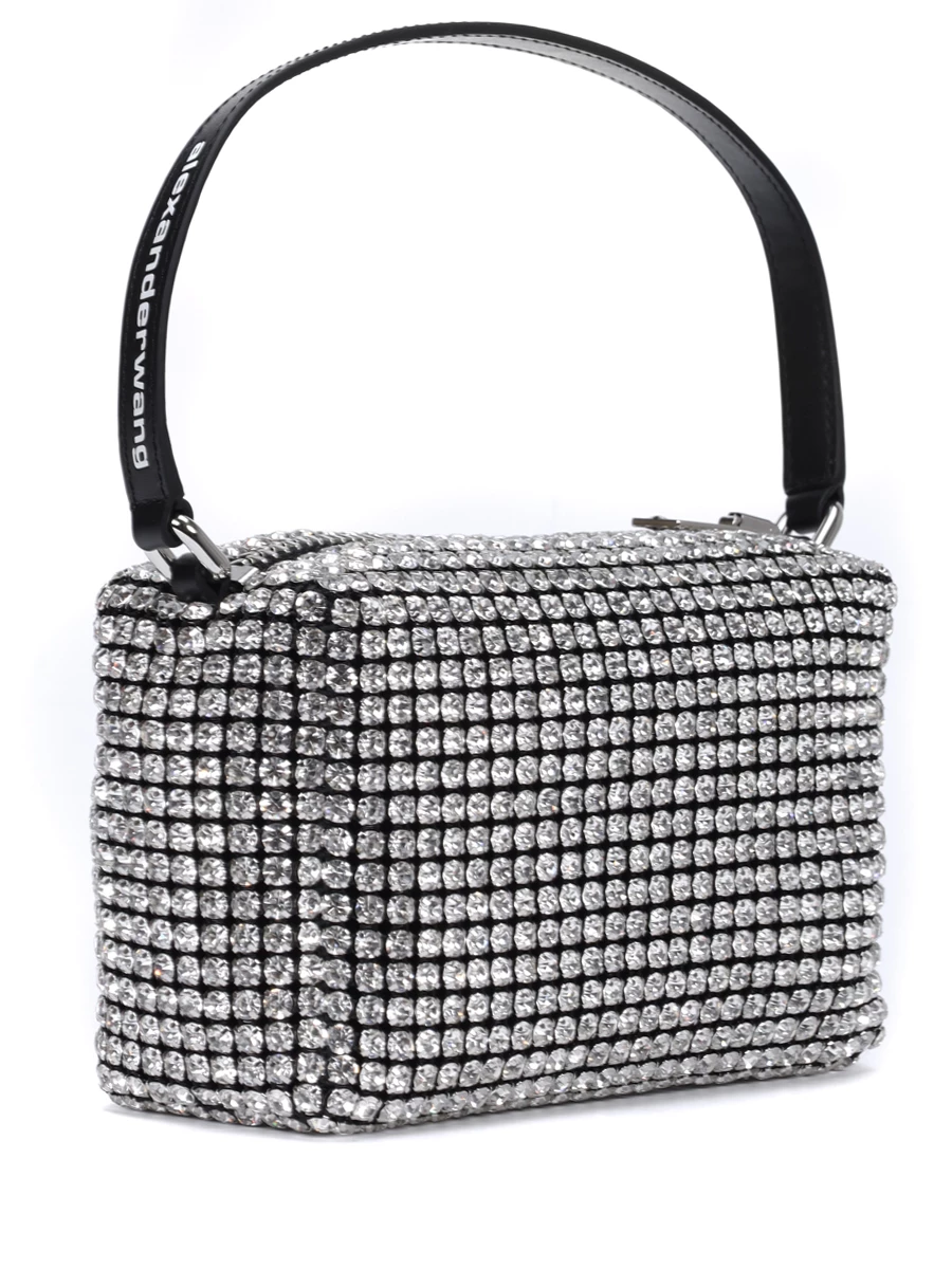 Сумка со стразами ALEXANDER WANG 2019P0813J 100 Серебряный  Фото 3