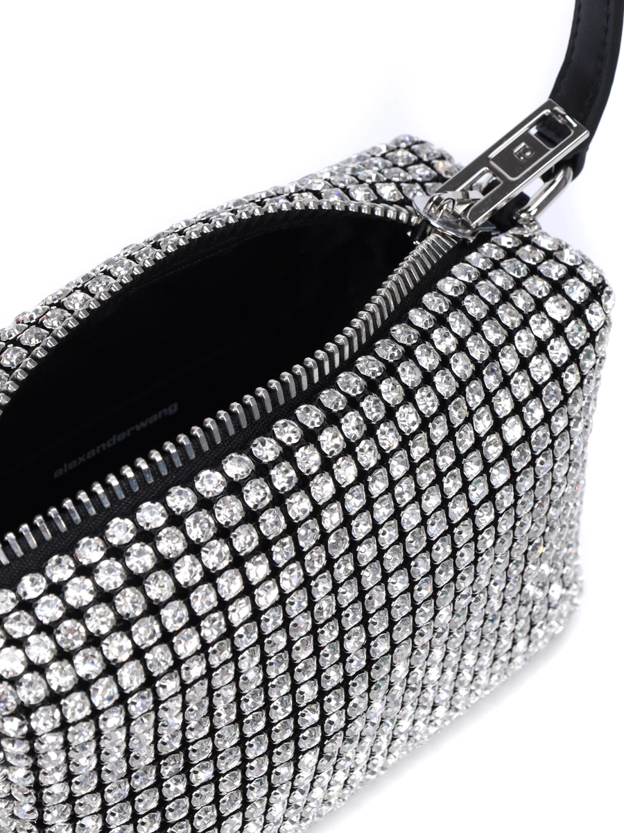 Сумка со стразами ALEXANDER WANG 2019P0813J 100 Серебряный  Фото 4