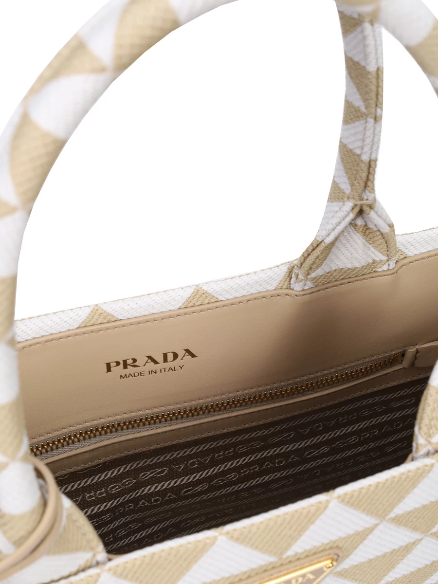 Сумка текстильная PRADA 1BA356VOOM2FKL F0J0A Бежевый  Фото 4