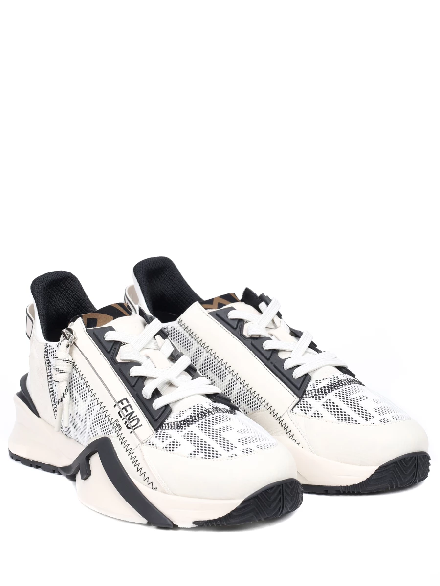 Кроссовки комбинированные FENDI 8E8035 AQ6D F1NJS Бежевый 