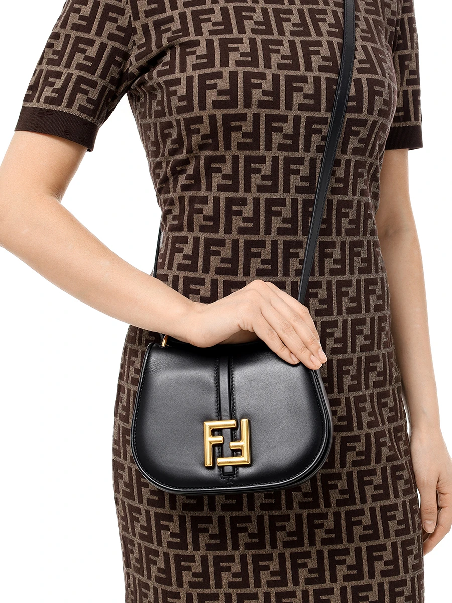 Сумка кожаная FENDI 8BS082 AQ0L F04TX Черный  Фото 2