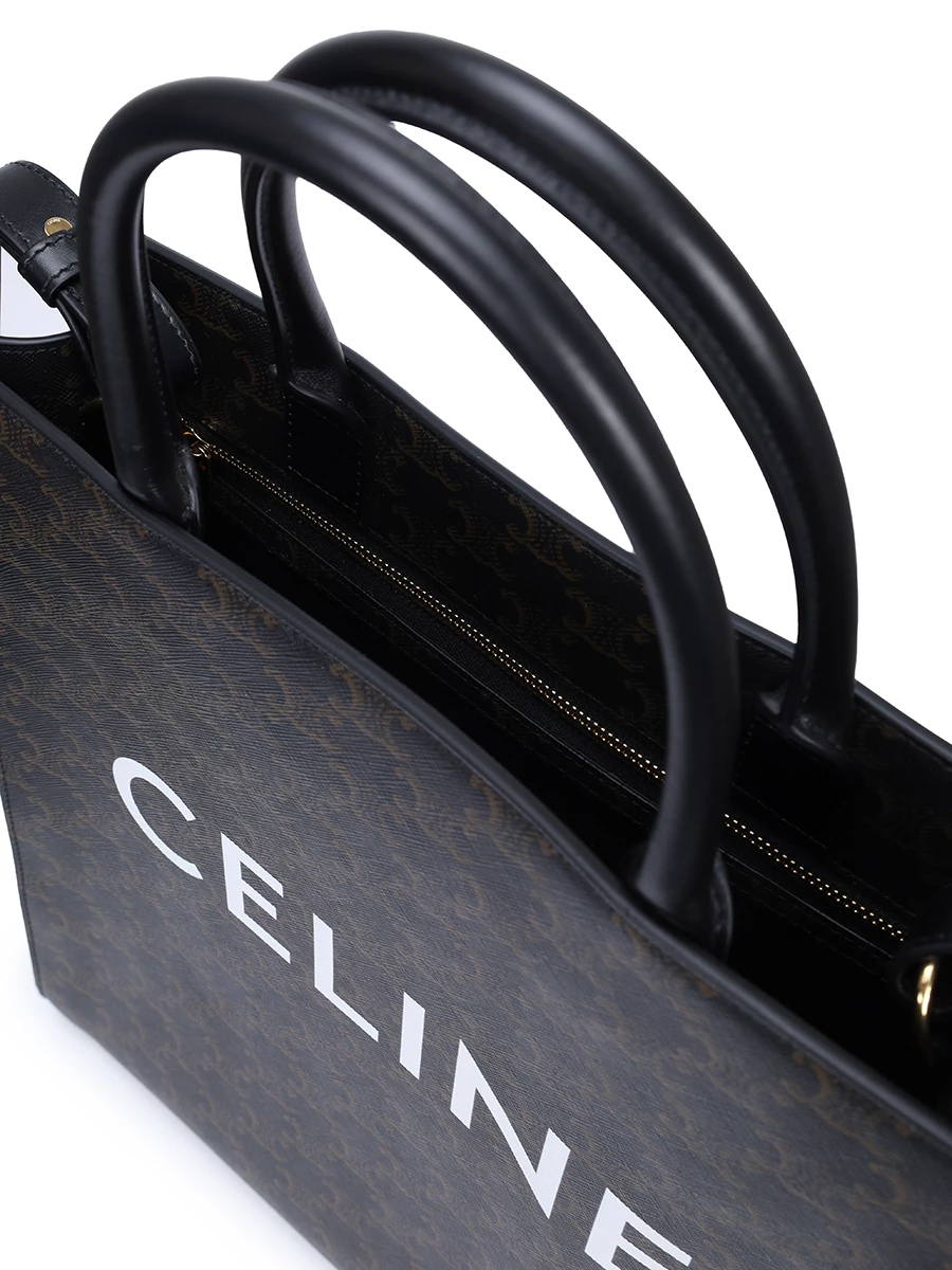 Сумка кожаная Triomphe CELINE 194432CIM38OG Черный  Фото 3