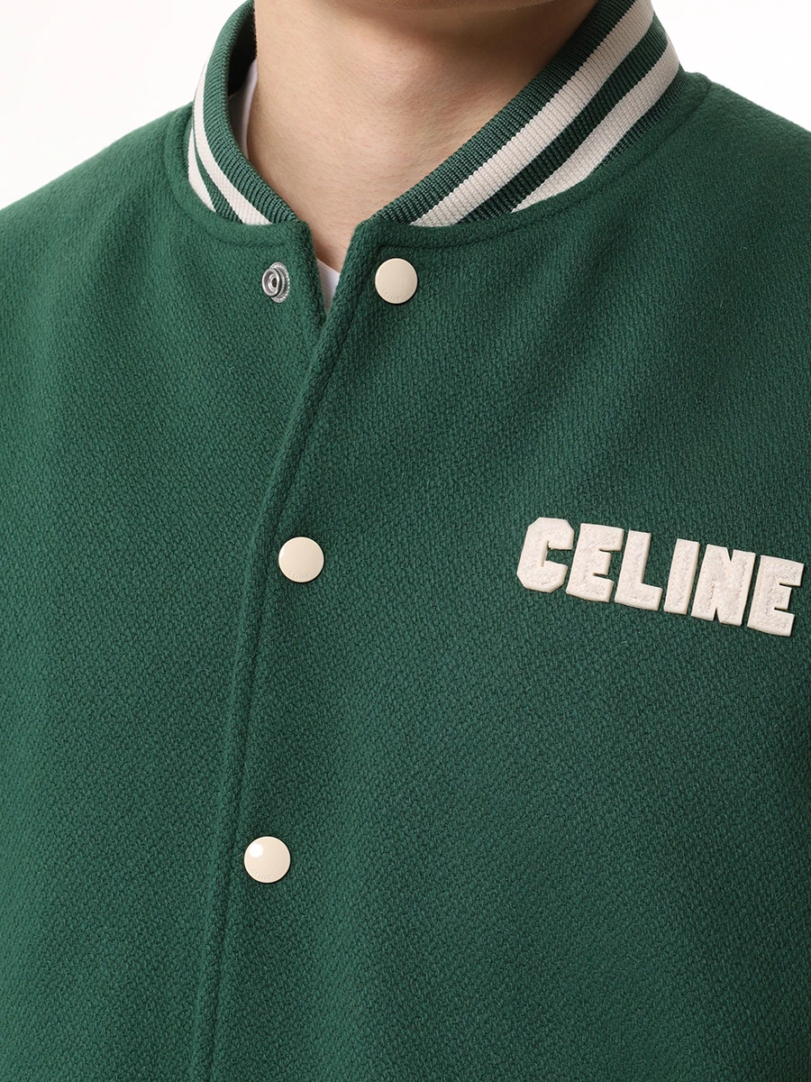 Куртка комбинированная CELINE 2W40C896C30GN Зеленый  Фото 5