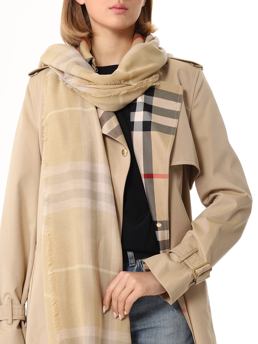 Шарф шерстяной BURBERRY 8080098 A3743 Желтый  Фото 2