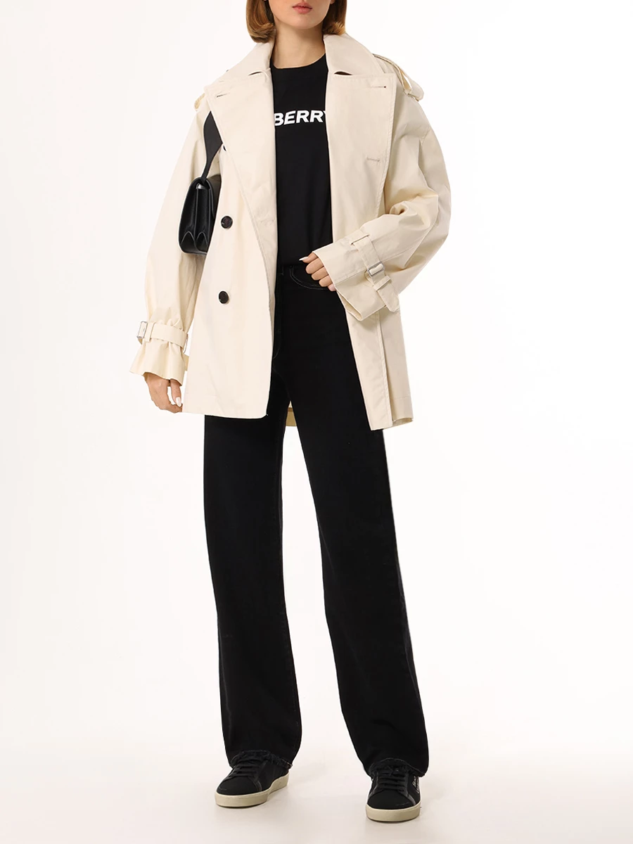 Плащ хлопковый BURBERRY 8083207 B8620 Кремовый  Фото 2