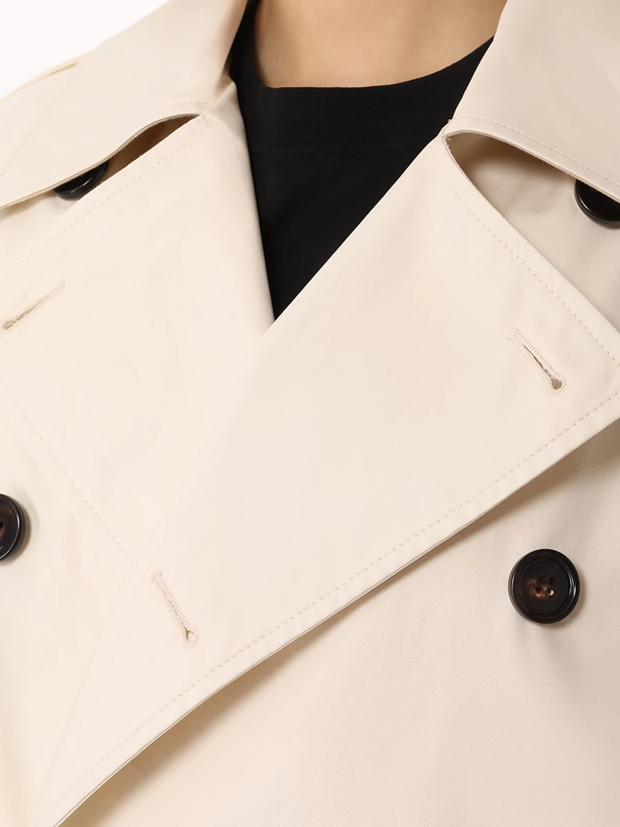 Плащ хлопковый BURBERRY 8083207 B8620 Кремовый  Фото 5