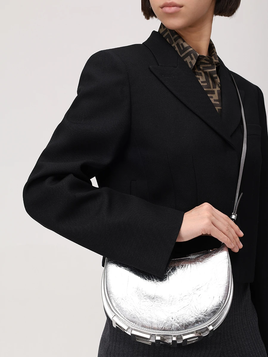 Сумка кожаная Fendigraphy FENDI 8BS081 AISP F1LGX Серебряный  Фото 2