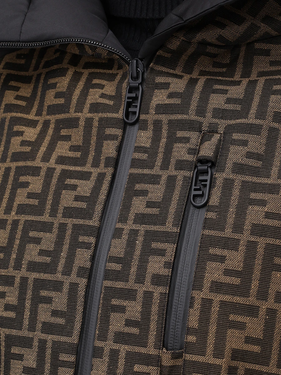 Пуховик с принтом FENDI FAN151 AWYC F118W Коричневый  Фото 5