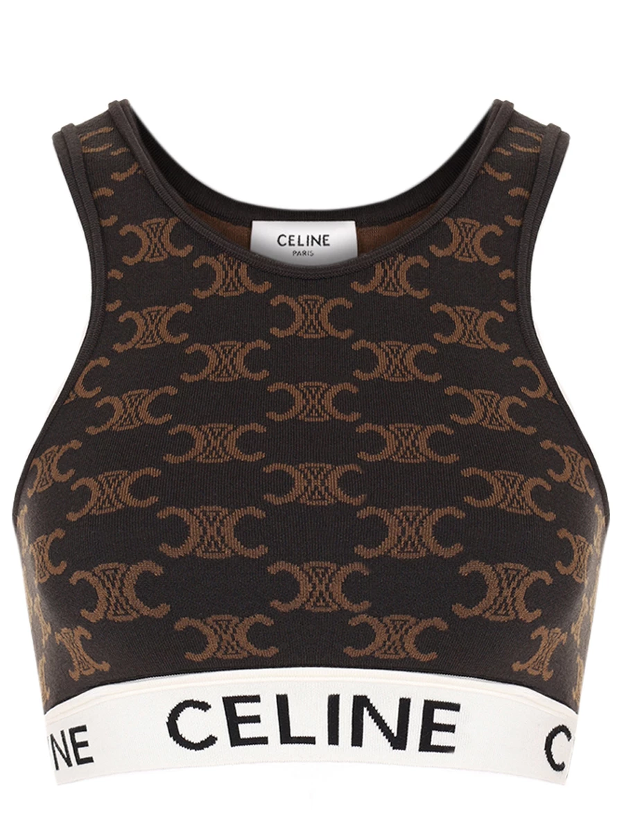 Топ с принтом CELINE 2AF10916T19BR Коричневый 