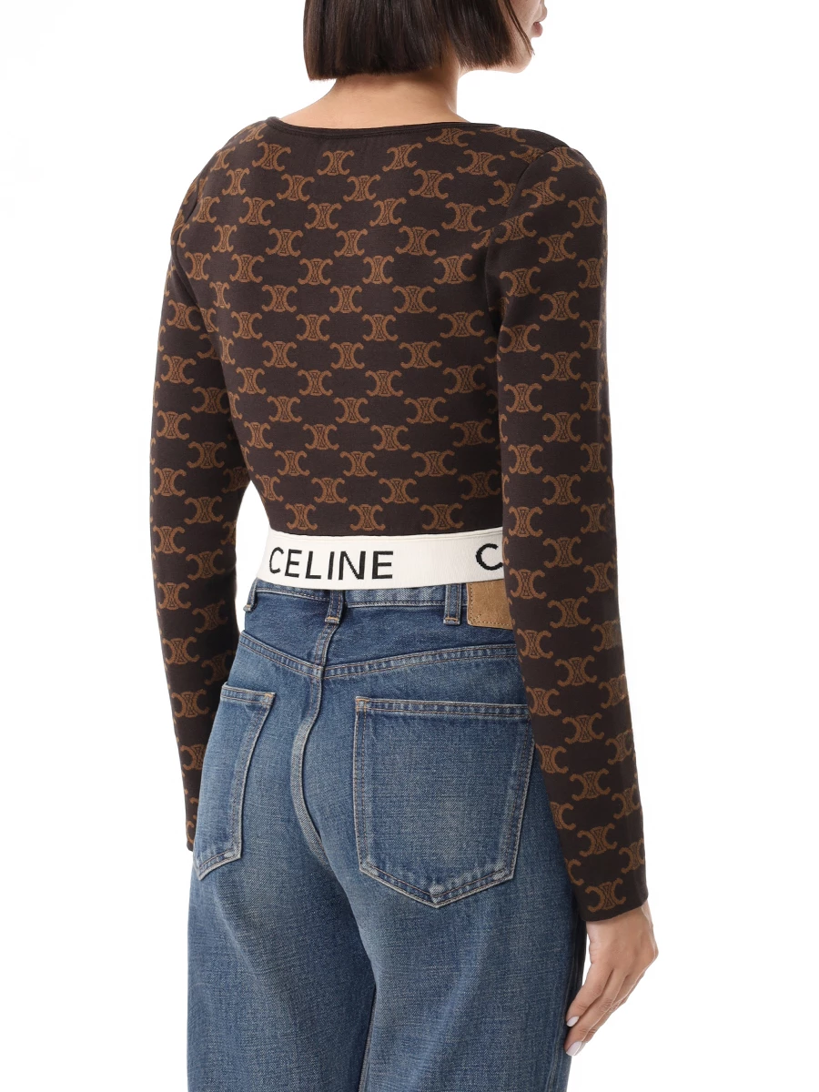 Топ с принтом CELINE 2AG03916T19BR Коричневый  Фото 3