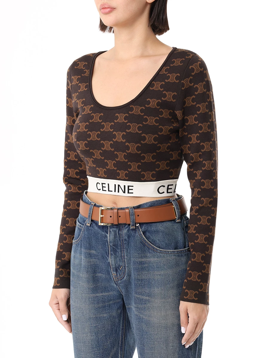 Топ с принтом CELINE 2AG03916T19BR Коричневый  Фото 4