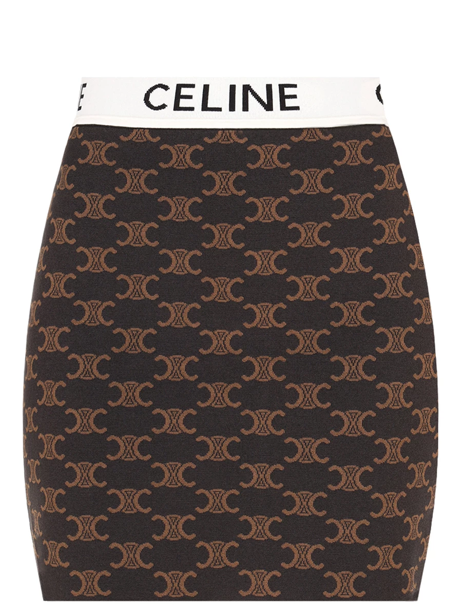 Юбка с принтом CELINE 2AG04916T19BR Коричневый 