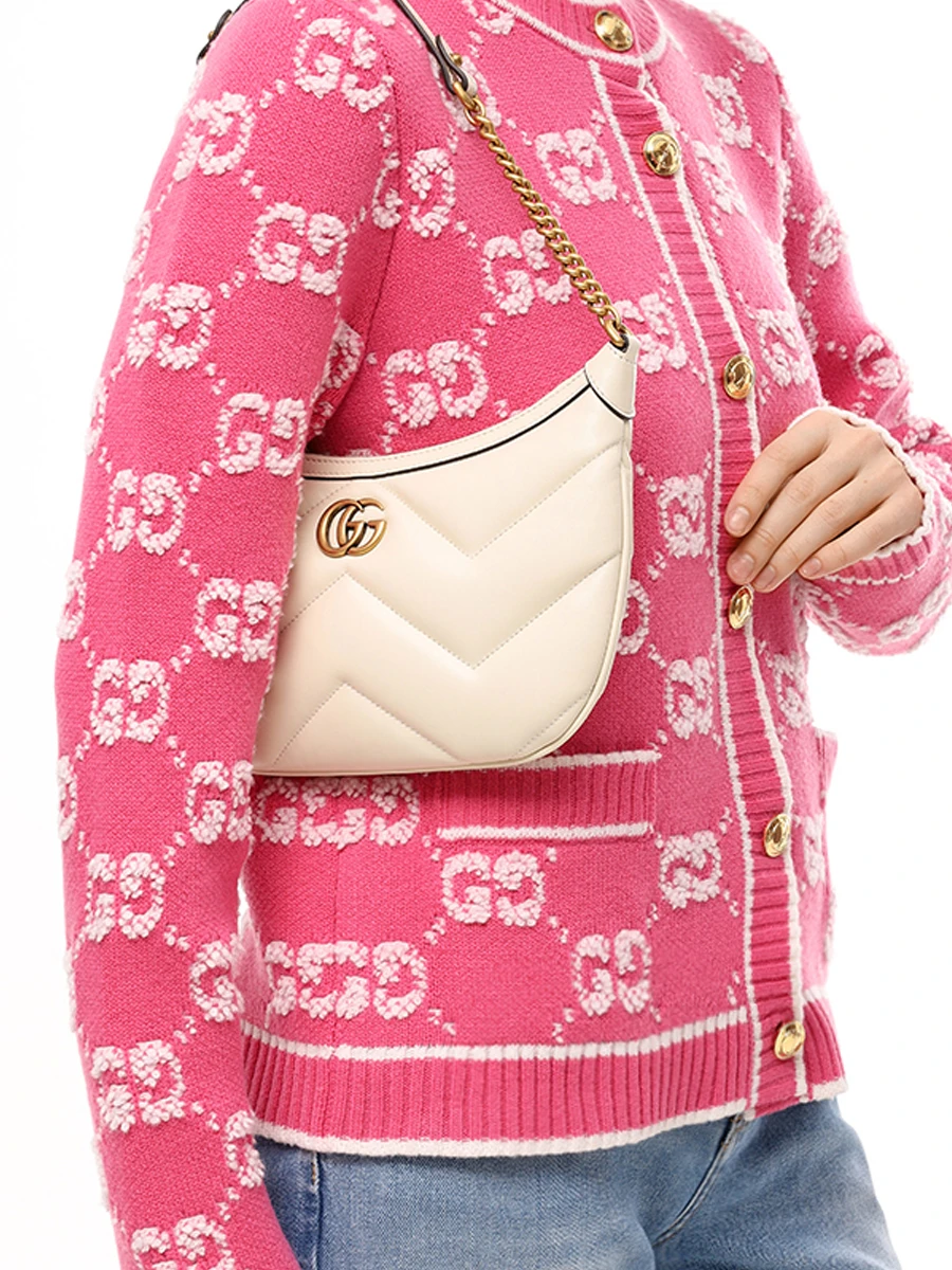 Сумка кожаная Marmont GUCCI 777263AAC749206 Кремовый  Фото 2