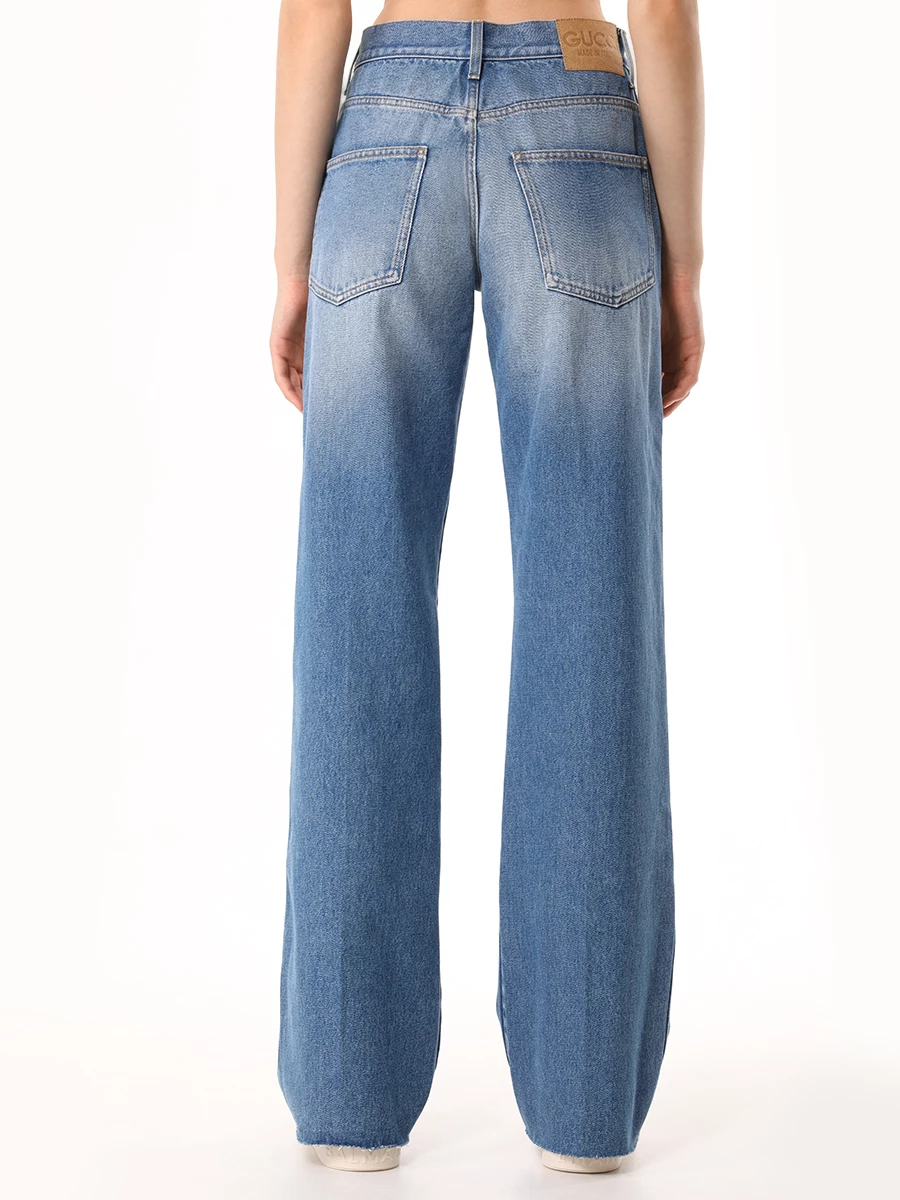 Джинсы хлопковые GUCCI 764349XDCRA4447 Голубой  Фото 3