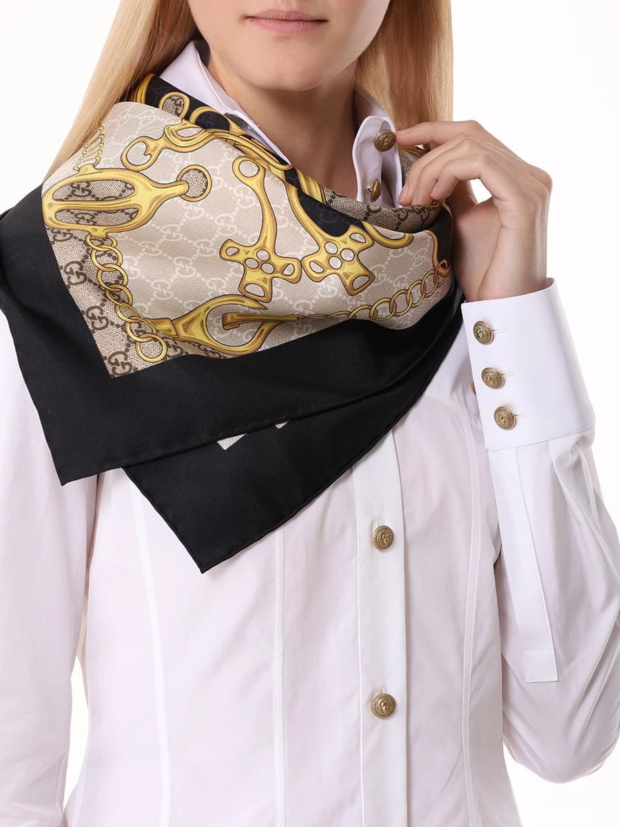 Платок шелковый GUCCI 7646553G0011079 Принт  Фото 2