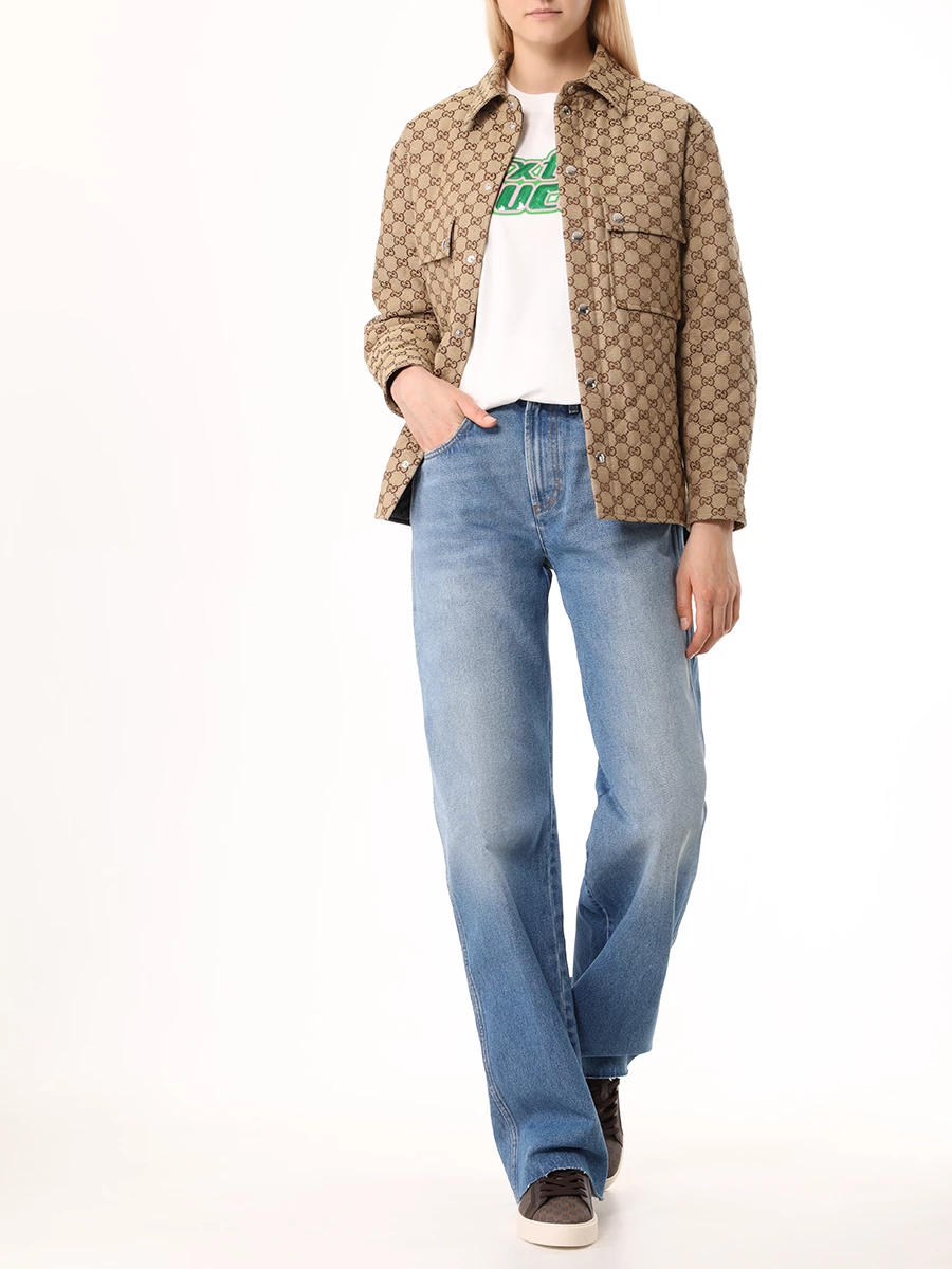 Футболка хлопковая GUCCI 776596XJGDH9088 Белый  Фото 2