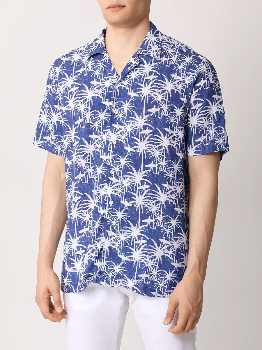 

Рубашка Regular Fit из вискозы, Синий, 18-3263-2