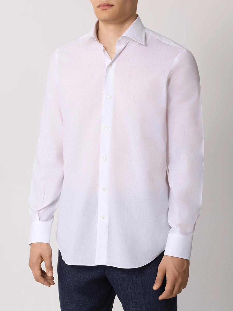 Рубашка Regular Fit из хлопка и льна MARIA SANTANGELO AMBER F 3401554-1 Белый  Фото 4