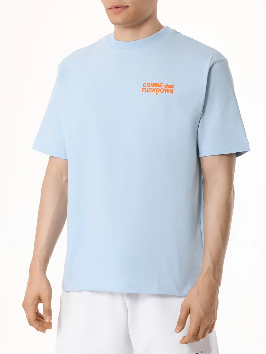 

Футболка хлопковая, Голубой, CFABM00027 ACQUA