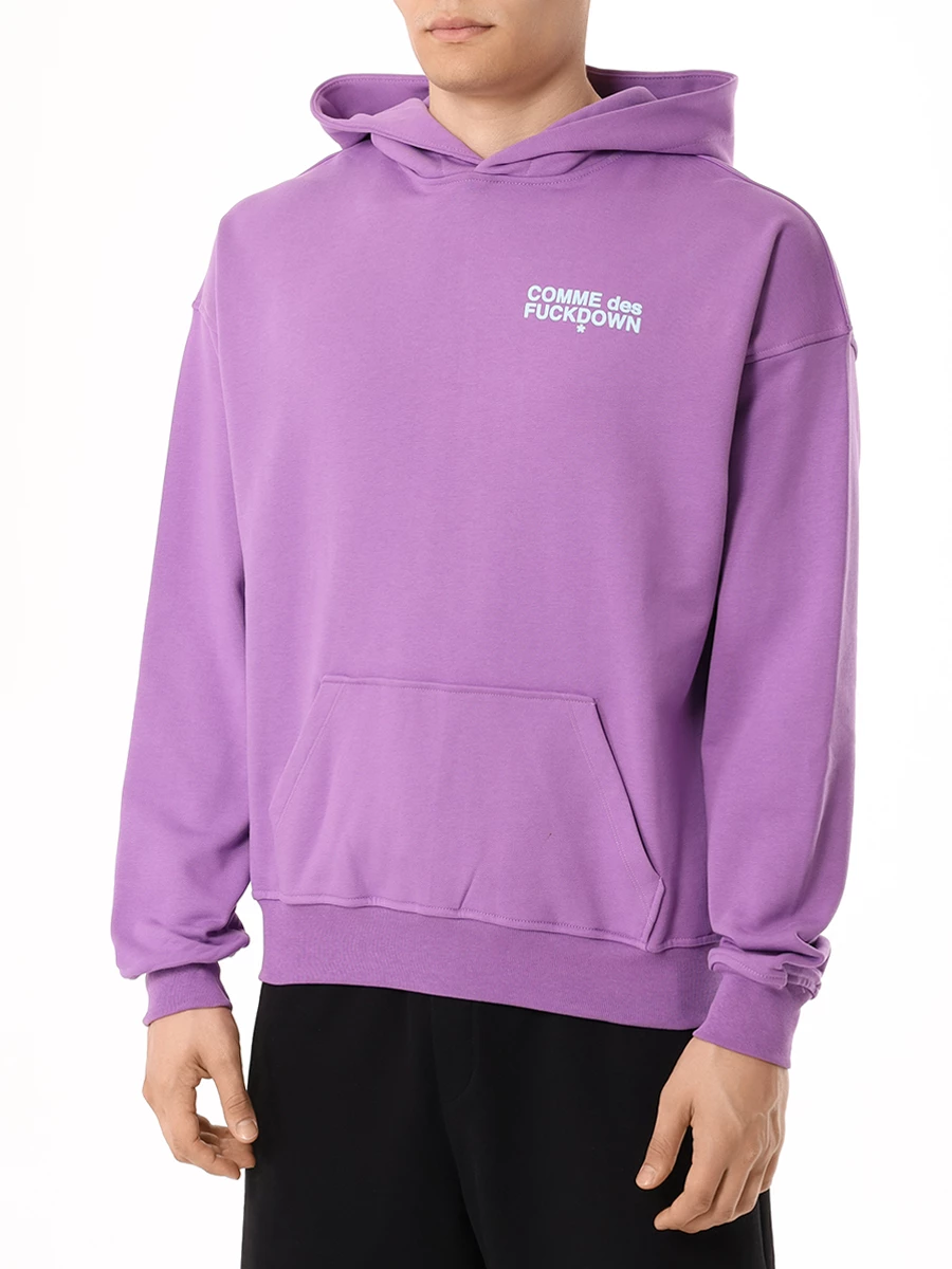 Худи хлопковое COMME DES FUCKDOWN CFABM00020 LAVANDA Сиреневый  Фото 4