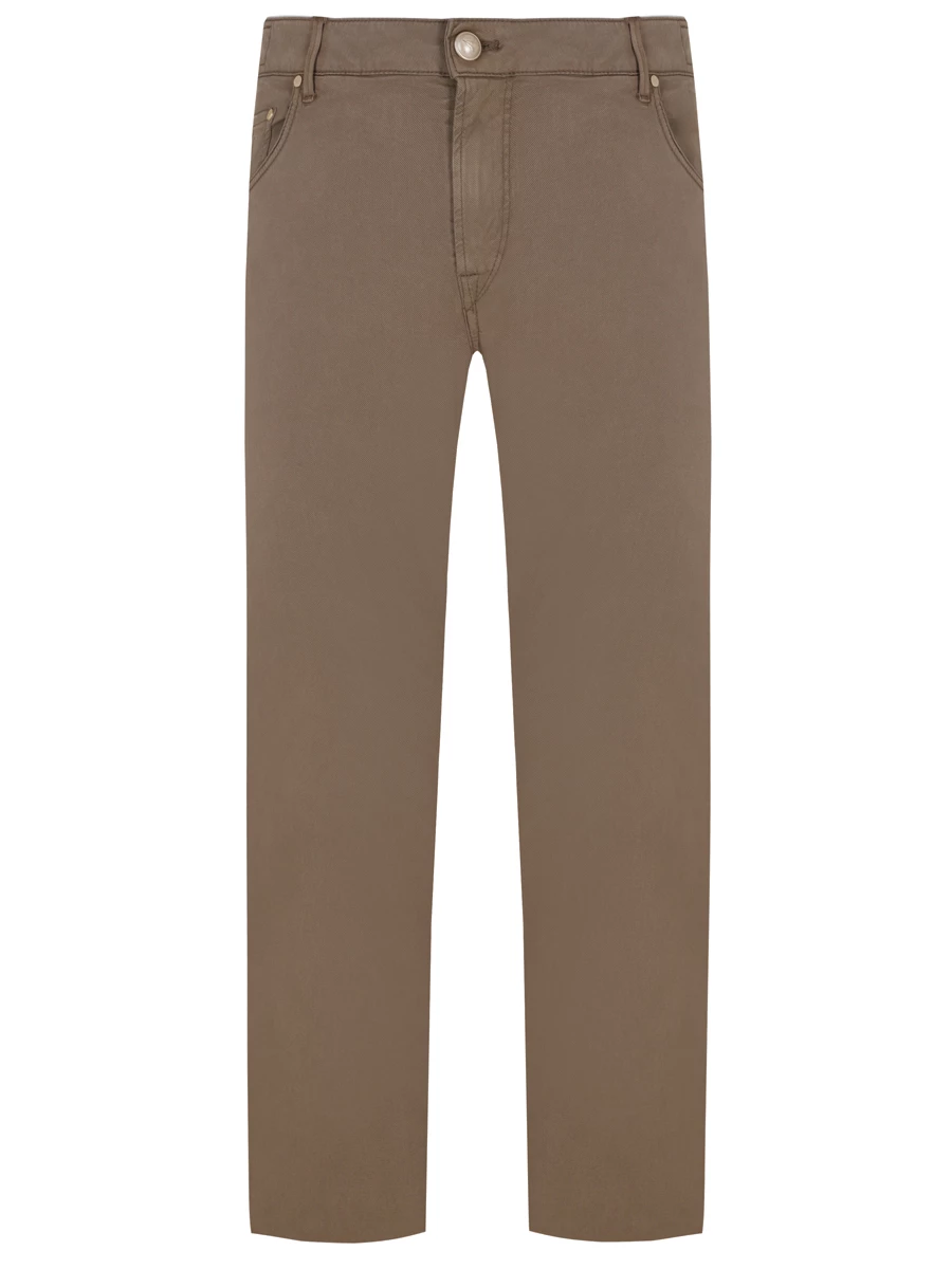 Брюки Regular Fit из хлопка и лиоцелла HANDPICKED 03115/S/468/RIMINI Коричневый 