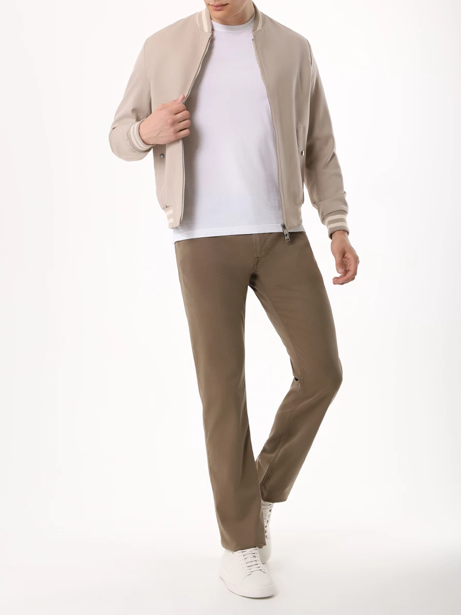 Брюки Regular Fit из хлопка и лиоцелла HANDPICKED 03115/S/468/RIMINI Коричневый  Фото 2