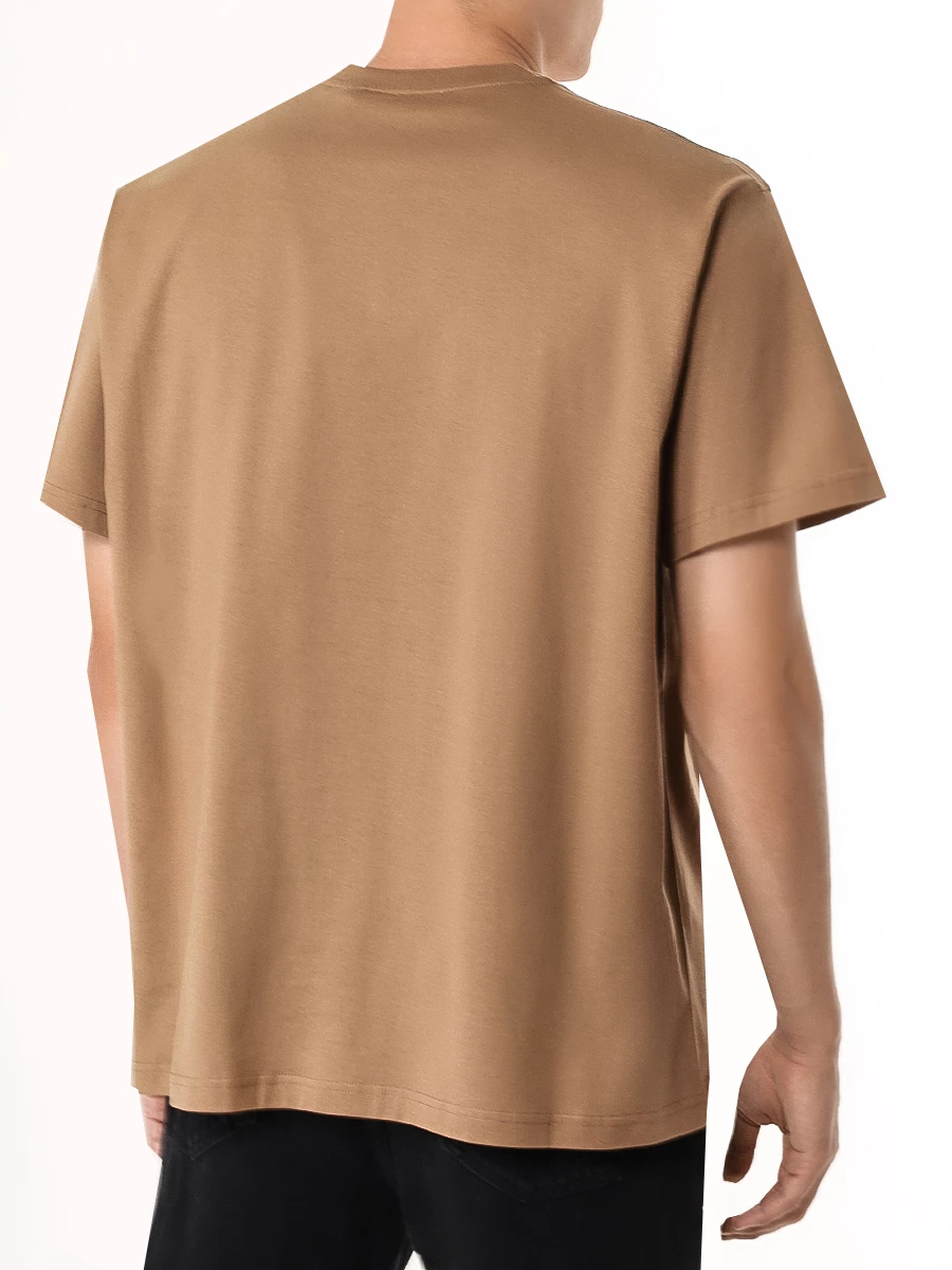 Футболка хлопковая BURBERRY 8083128 A1420 Бежевый  Фото 3