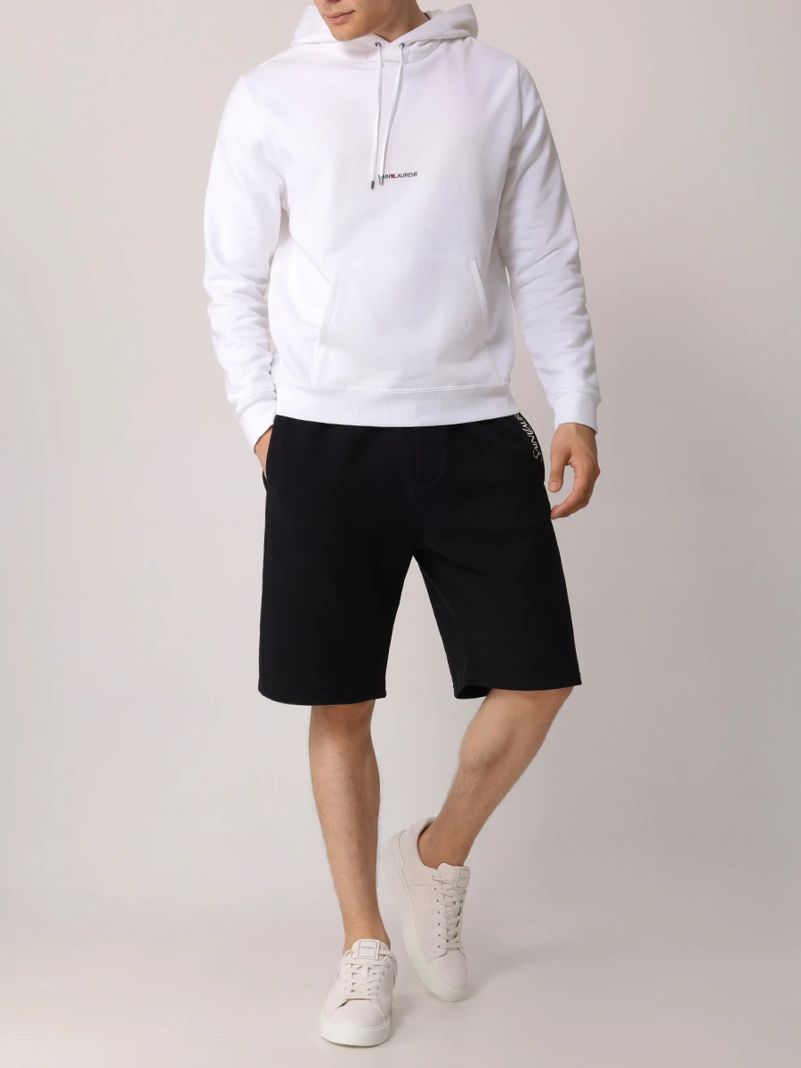 Шорты хлопковые SAINT LAURENT 732762Y36SW1095 Черный  Фото 2