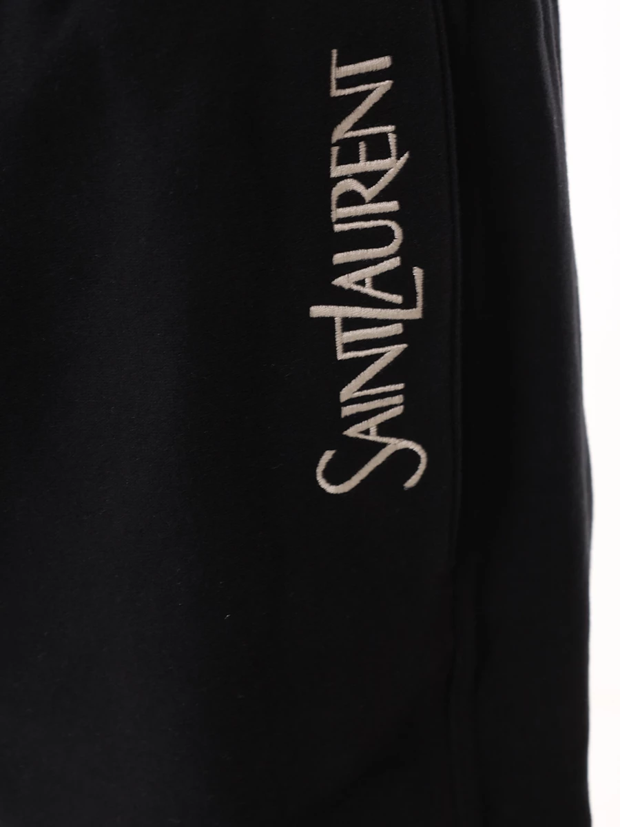 Шорты хлопковые SAINT LAURENT 732762Y36SW1095 Черный  Фото 5