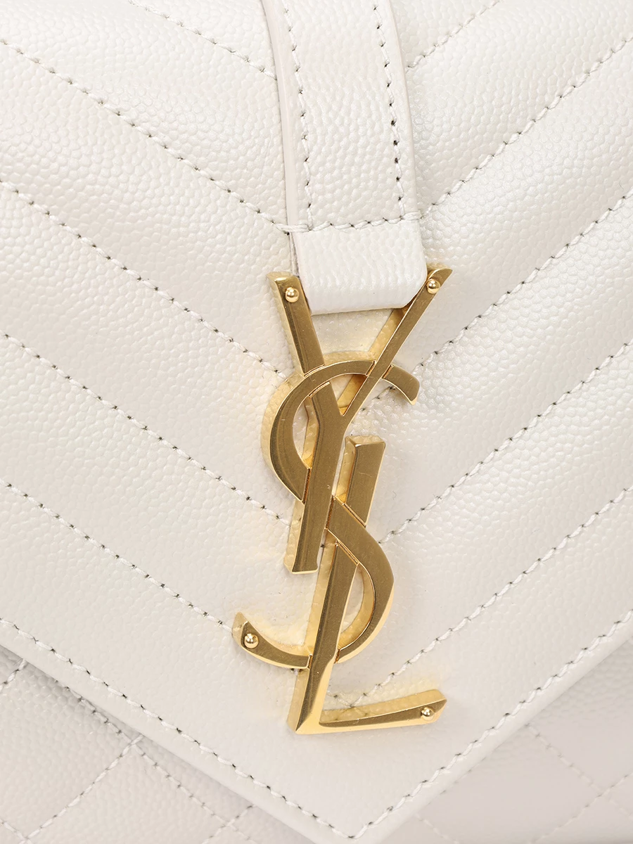 Сумка кожаная Envelope SAINT LAURENT 600195BOW91 9207 Белый  Фото 5