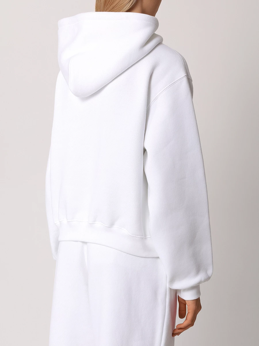 Худи хлопковое ALEXANDER WANG 4CC3222069 100 Белый  Фото 3